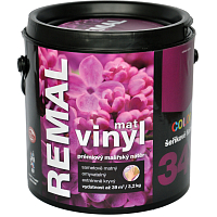 REMAL Vinyl Color mat umývateľná farba na stenu, 340 šeříkově fialová, 3,2 kg