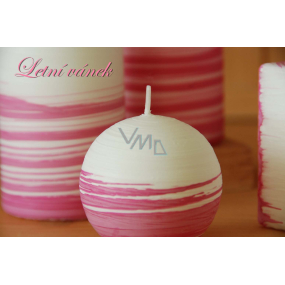 Lima Aromatická špirála Letný vánok sviečka bielo - ružová guľa 60 mm 1 kus