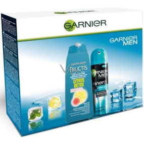 Garnier Fructis Citrus Detox šampón 250 ml + Garnier Men Extreme Ice dezodorant sprej 150 ml, kozmetická sada pre mužov