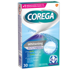 Corega Tabs Whitening čistiace tablety na zubné náhrady protézy 30 kusov
