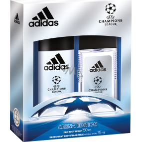 Adidas UEFA Champions League Arena Edition parfumovaný deodorant sklo pre mužov 75 ml + dezodorant sprej pre mužov 150 ml, kozmetická sada
