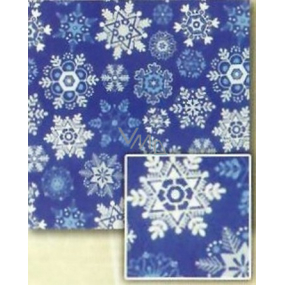 Nekupto Darčekový baliaci papier 70 x 200 cm Vianočný Modrý, vločky