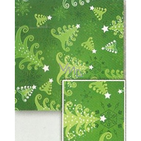 Nekupto Darčekový baliaci papier 70 x 200 cm Vianočný Zelený, stromček