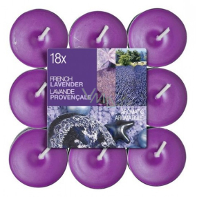 Bolsius Aromatic French Lavender - Francúzska Levanduľa vonné čajové sviečky 18 kusov, doba horenia 4 hodiny