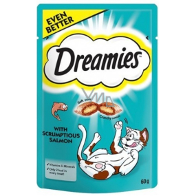 Dreamies Cat s lososom doplnkové krmivo pre mačky 60 g