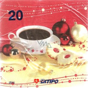 Ditipo Papierové obrúsky 3 vrstvové 33 x 33 cm 20 kusov Vianočný Káva a banky