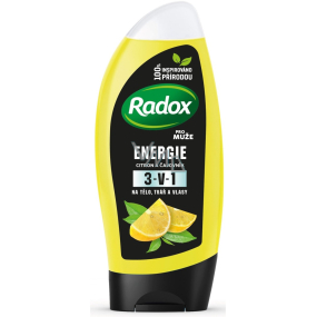 Radox Men Energy Citrón a čajovník 3v1 sprchový gél na telo, vlasy a tvár pre mužov 250 ml