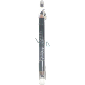 Princessa Davis Eye Double Colour očné tiene v ceruzke + orezávatko 047 čierna a tmavo šedá 6 g