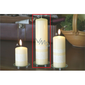 Lima Čipka sviečka creme valec 60 x 220 mm 1 kus