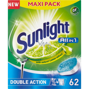 Sunlight All in 1 Lemon tablety do umývačky riadu 62 kusov