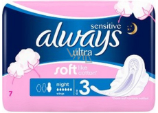 Always Sensitive Ultra Night hygienické vložky s krídelkami 7 kusov