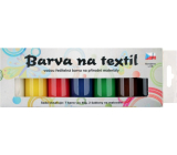Kreativ Colour Farby na textil - svetlý materiál, klasik sada 7 farieb 20 g + 2 šablóny 6,5 x 2 cm