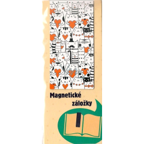 Albi Magnetická záložka do knižky Kreslené mačky so srdiečkami 9 x 4,5 cm