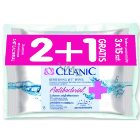 Cleanic Antibakteriálne obrúsky 45 kusov 2 + 1 zdarma