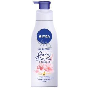 Nivea Cherry Blossom & Jojoba Oil telové mlieko s olejom dávkovač 200 ml