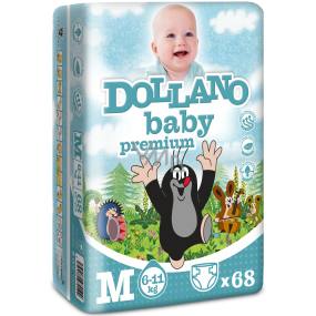 Dollano Baby Krtkova plienky Premium M 6-11 kg plienkové nohavičky 68 kusov