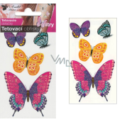 Tetovacie obtlačky s glitrami Motýle 10,5 x 6 cm