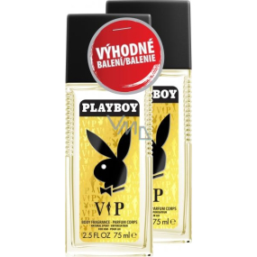 Playboy Vip for Him parfumovaný dezodorant sklo pre mužov 2 x 75 ml, duopack