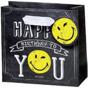 BSB Luxusná darčeková papierová taška 23 x 19 x 9 cm Smiley LDT 377-A5