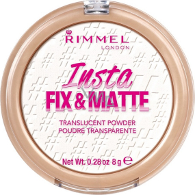 Rimmel London Insta Fix & Matte transparentný púder 001 Translucent 8 g