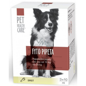 Pet Health Care Fytopipeta Repelentný pipeta pes 10-20 kg 3 x 10 ml