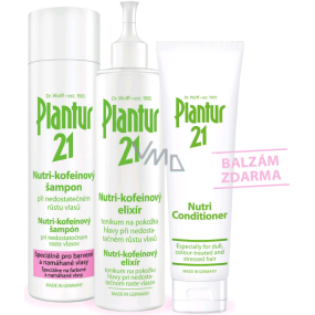 Plantur 21 Nutri-kofeínový šampón 250 ml + Nutri-kofeínový elixír 200 ml + Nutri balzam 150 ml, kozmetická sada