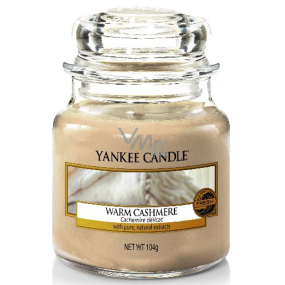 Yankee Candle Warm Cashmere - Hrejivý kašmír vonná sviečka Classic malá sklo 104 g