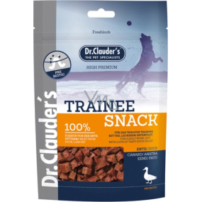 Dr. Clauders Trainee Snack Kačacie sušené kocky mäso doplnkové krmivo 100% mäsa pre psy 80 g