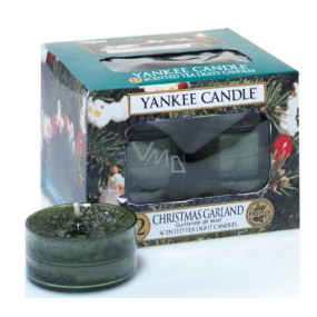 Yankee Candle Christmas Garland - Vianočný veniec vonná čajová sviečka 12 x 9,8 g