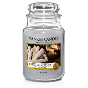 Yankee Candle Crackling Wood Fire - Praskajúce oheň v krbe vonná sviečka Classic veľká sklo 623 g