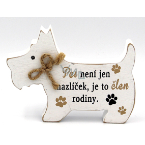 Nekupto Pets drevená tabuľka Pes nie je len domáce zvieratko, je to člen rodiny 12 x 9 x 1,5 cm
