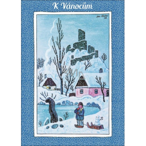 Albi Hracie prianie do obálky K Vianociam Chalan sa sánkami Biele Vianoce Helena Vondráčková 14,8 x 21 cm