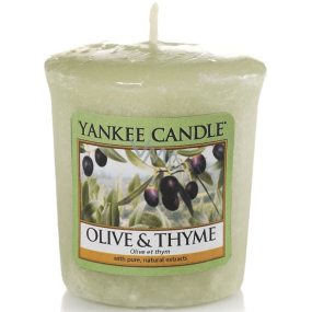 Yankee Candle Olive & Thyme - Olivy a tymián vonná sviečka votívny 49 g