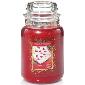 Yankee Candle Merry Berry Linzer - Linecké koláčiky vonná sviečka Classic veľká sklo 623 g