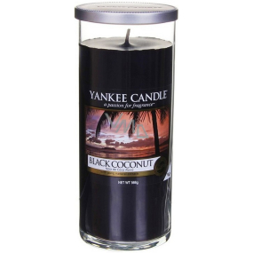 Yankee Candle Black Coconut - Čierny kokos vonná sviečka Décor veľký valec sklo 75 mm 566 g
