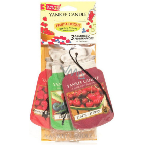 Yankee Candle Fruit A Licious - Mix ovocie Classic vonná visačka do auta papierová sada 3 kusy x 12 g