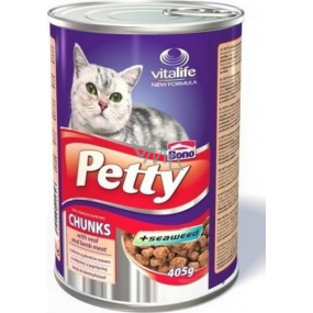 Petty Chunks teľacie a jahňacie kompletné krmivo pre mačky 405 g