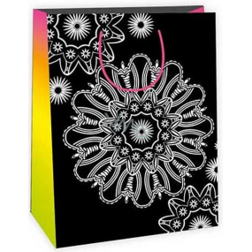Ditipo Darčeková papierová taška k vymaľovanie 22 x 10 x 29 cm čierna, mandala Kreativ 40
