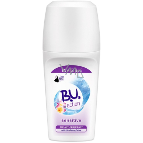 BU In Action Sensitive Invisible 48h guličkový antiperspirant dezodorant roll-on pre ženy 50 ml