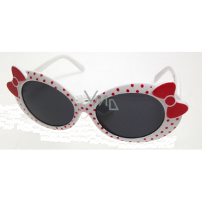 Dudes & dudettes Slnečné okuliare pre deti s červenými bodkami a mašličkou JK414