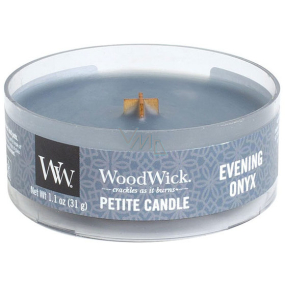 Woodwick Evening Onyx - Večerné ónyx vonná sviečka s dreveným knôtom petite 31 g
