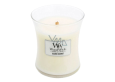 WoodWick Island Coconut - Kokosový ostrov vonná sviečka s dreveným knôtom a viečkom sklo stredné 275 g
