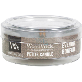Woodwick Evening Bonfire - Večer pri táboráku vonná sviečka s dreveným knôtom petite 31 g