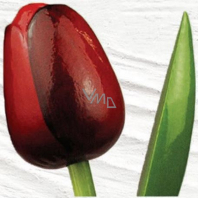 Bohemia Gifts Drevený tulipán tmavo červený 34 cm