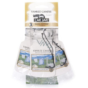 Yankee Candle Clean Cotton - Čistá bavlna Classic visačka do auta papierová sada 3 kusy x 12 g