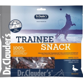 Dr. Clauders Trainee Snack Kačacie sušené kostičky mäso doplnkové krmivo 100% mäsa pre psov 5 x 100 g