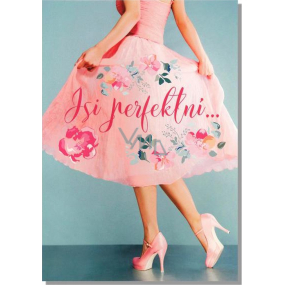 Albi Hracie prianie do obálky Z lásky Ružové retro šaty Pretty Woman 14,8 x 21 cm