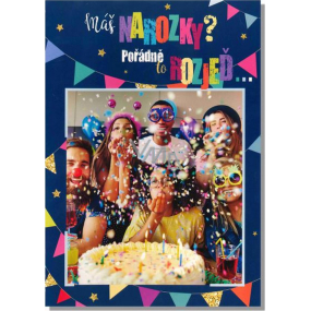 Albi Hracie prianie do obálky K narodeninám Fúka konfety Happy 14,8 x 21 cm