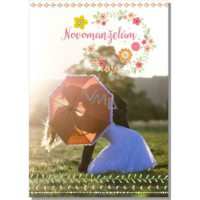 Albi Hracie prianie do obálky K svadbe Novomanželia s dáždnikom Stand by me 14,8 x 21 cm