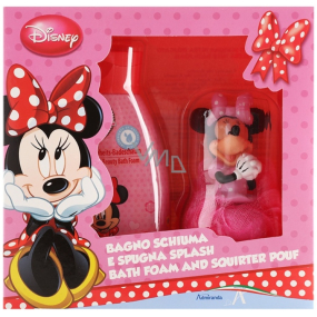 Disney Minnie Mouse pena do kúpeľa pre deti 300 ml + striekacie žinka, kozmetická súprava pre deti,